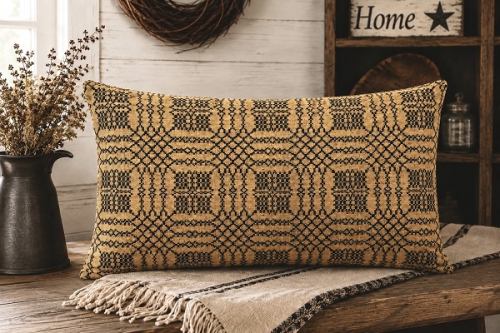 NANTUCKET MUSTARD/BLACK SHAM 20X30